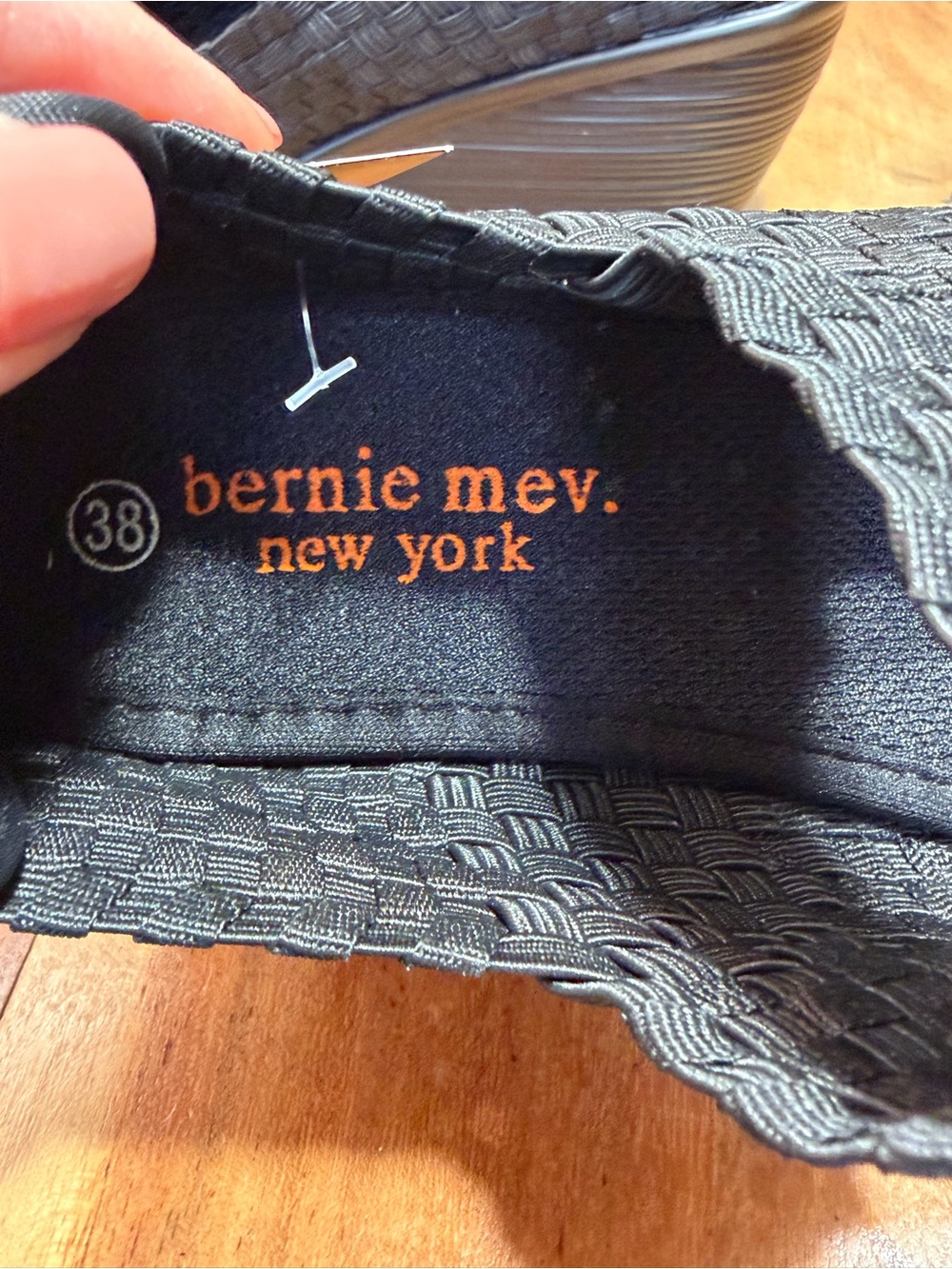 bernie mev. Minimalist Black Woven Mary Jane Platform Shoes NWT - Picture 8 of 11